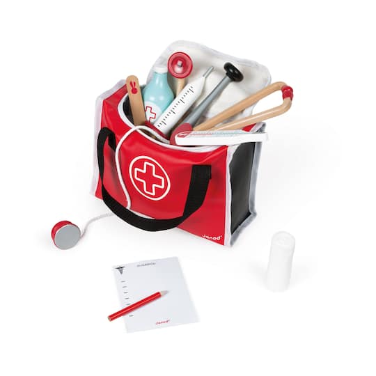 Janod® Red & Black Doctor's Suitcase Toy Set